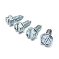 #14x3/4" Slotted Hex Washer Head Self Tapping Sheet Metal Screws Zinc Clear