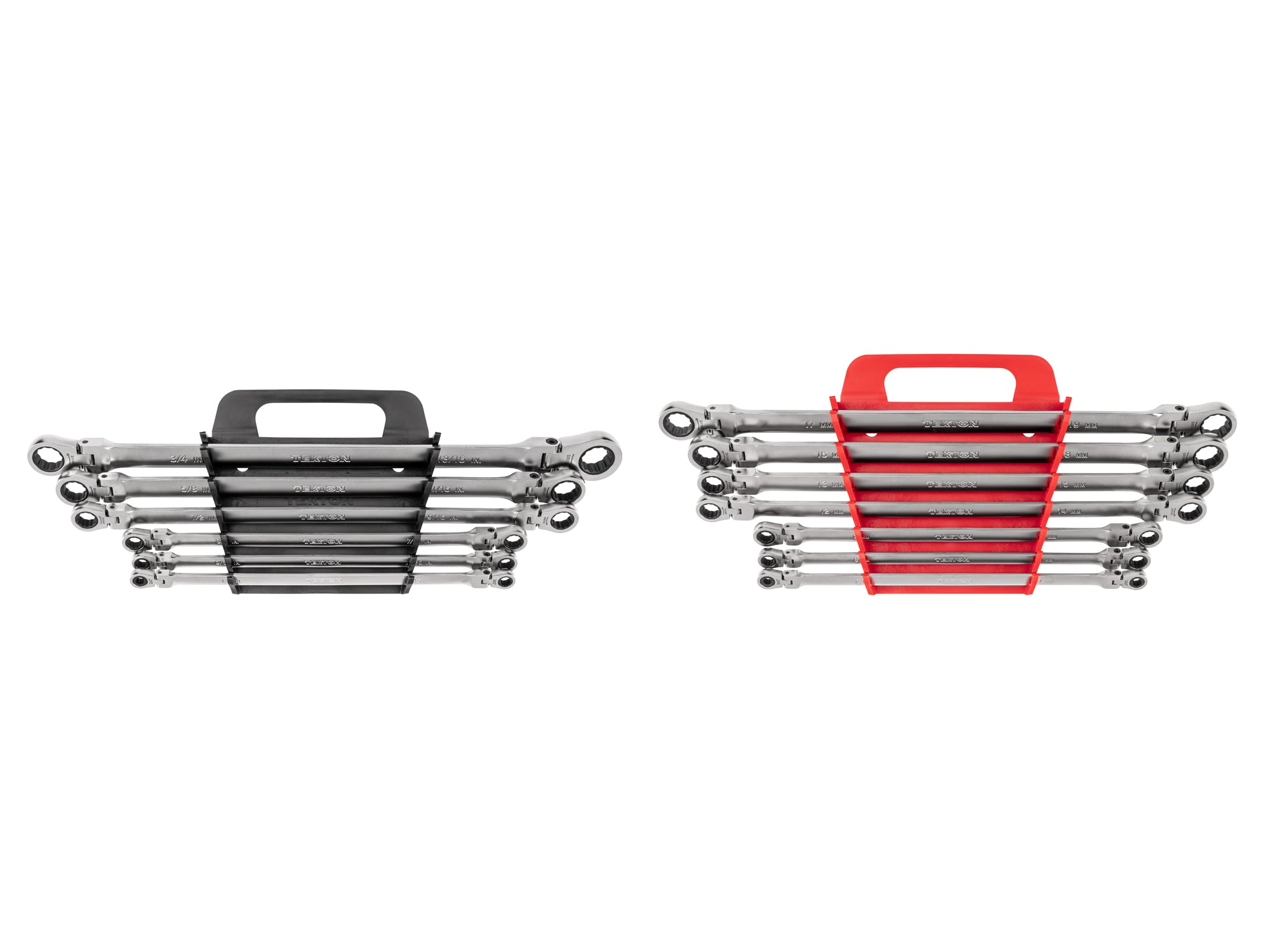 Long Flex Head 12-Point Ratcheting Box End Wrench Set with Holders, 13-Piece (1/4-13/16 in., 6-19 mm)