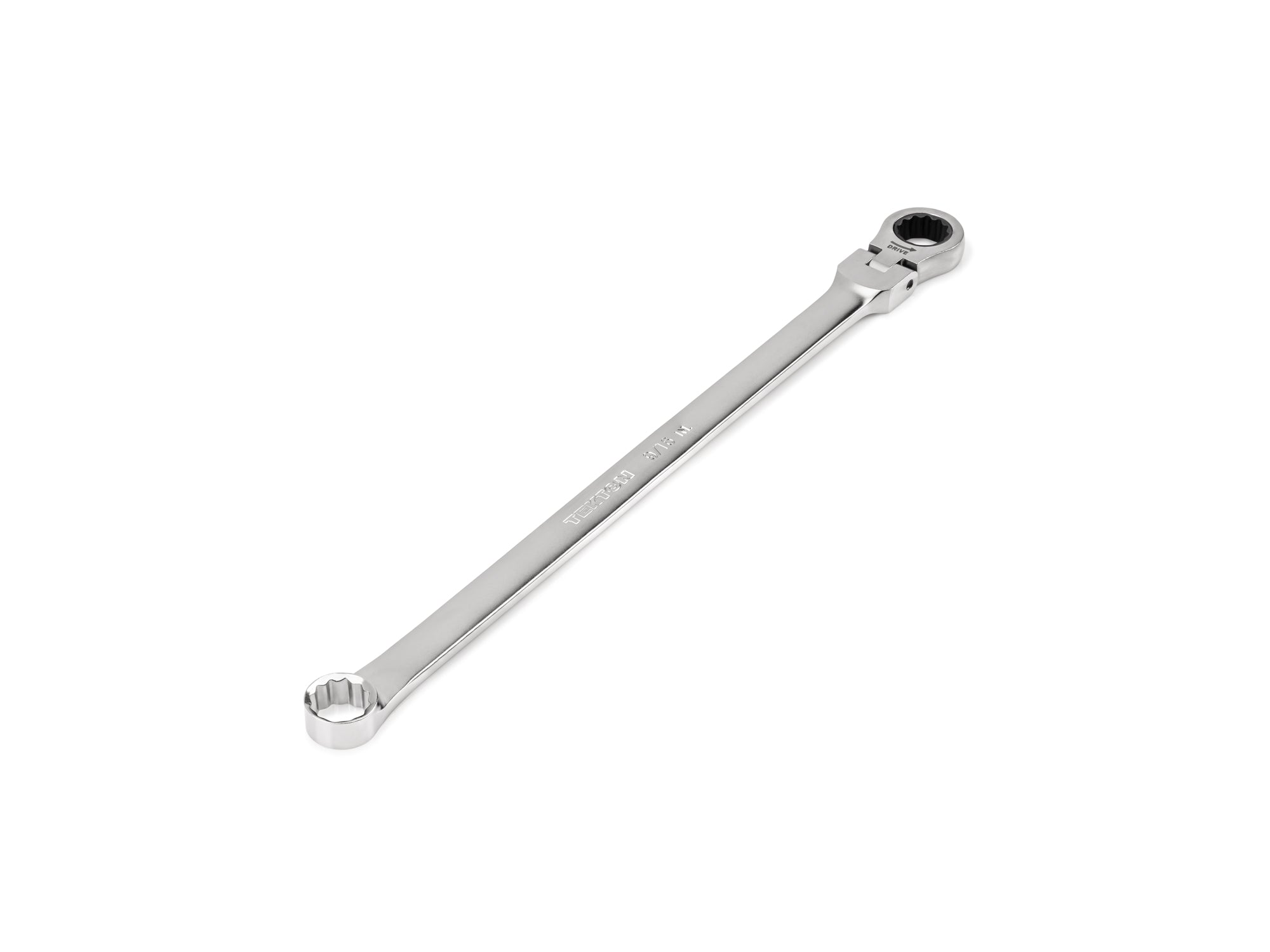 9/16 Inch Long Fixed/Flex Head 12-Point Ratcheting Box End Wrench