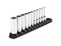 1/4 Inch Drive Deep 6-Point Socket Set with Rail, 11-Piece (5/32 - 9/16 in.)