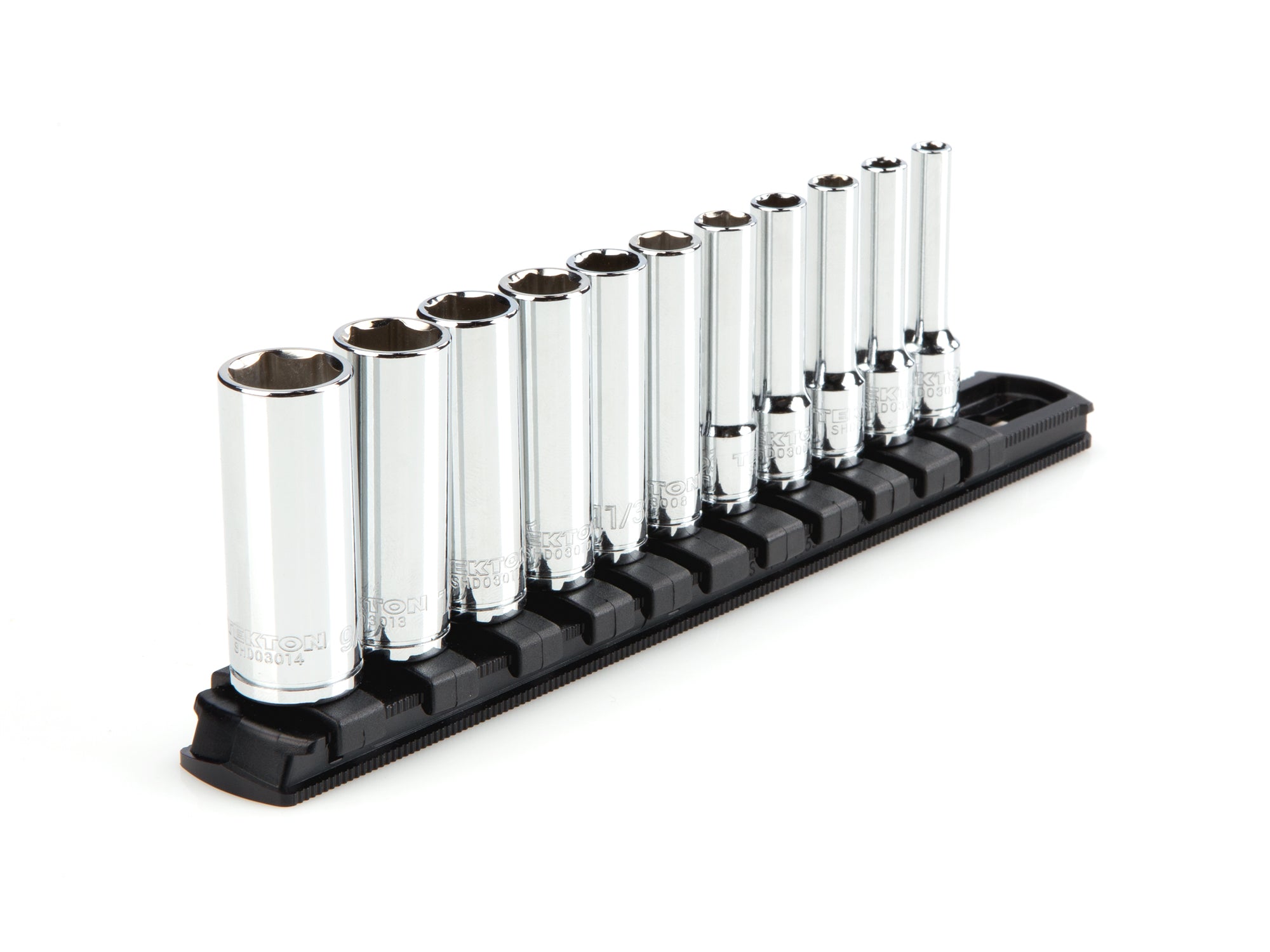 1/4 Inch Drive Deep 6-Point Socket Set with Rail, 11-Piece (5/32 - 9/16 in.)