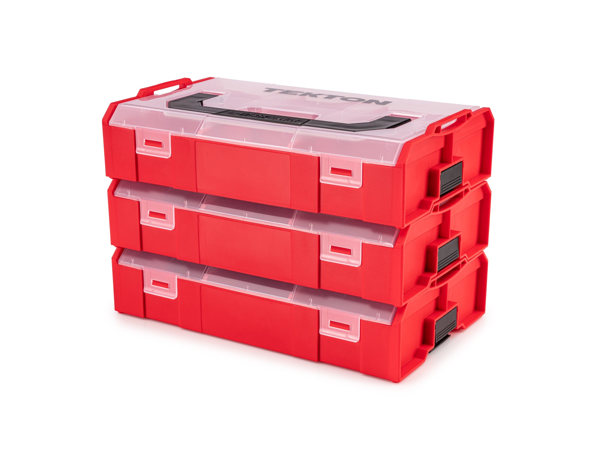 Red Mini Stacking Tool Box with Dividers (3-Piece)