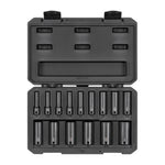 3/8 Inch Drive Deep 12-Point Impact Socket Set with Case, 15-Piece (1/4 - 1 in.)