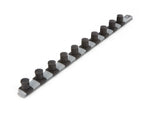 3/4 Inch Drive x 18 Inch Socket Rail, 10 Clips (Gray)