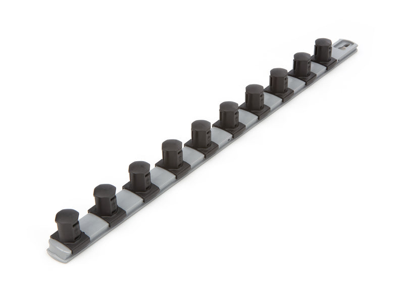 3/4 Inch Drive x 18 Inch Socket Rail, 10 Clips (Gray)