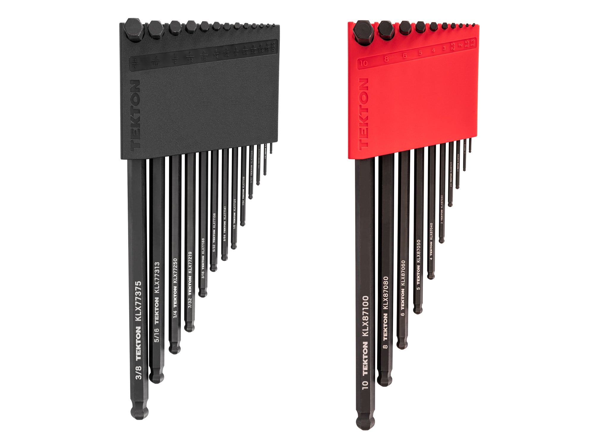 Short Arm Ball End Hex L-Key Set with Holders, 23-Piece (0.050 - 3/8 in., 1.3 - 10 mm)