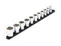 1/2 Inch Drive Shallow 12-Point Socket Set with Rail, 11-Piece (3/8 - 1 in.)