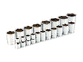 1/2 Inch Drive Shallow 6-Point Socket Set, 19-Piece (3/8 - 1-1/2 in.)