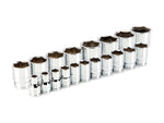 1/2 Inch Drive Shallow 6-Point Socket Set, 19-Piece (3/8 - 1-1/2 in.)