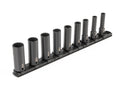 3/8 Inch Drive Deep 12-Point Impact Socket Set with Rail, 9-Piece (5/16 - 3/4 in.)