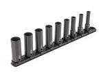 3/8 Inch Drive Deep 12-Point Impact Socket Set with Rail, 9-Piece (5/16 - 3/4 in.)