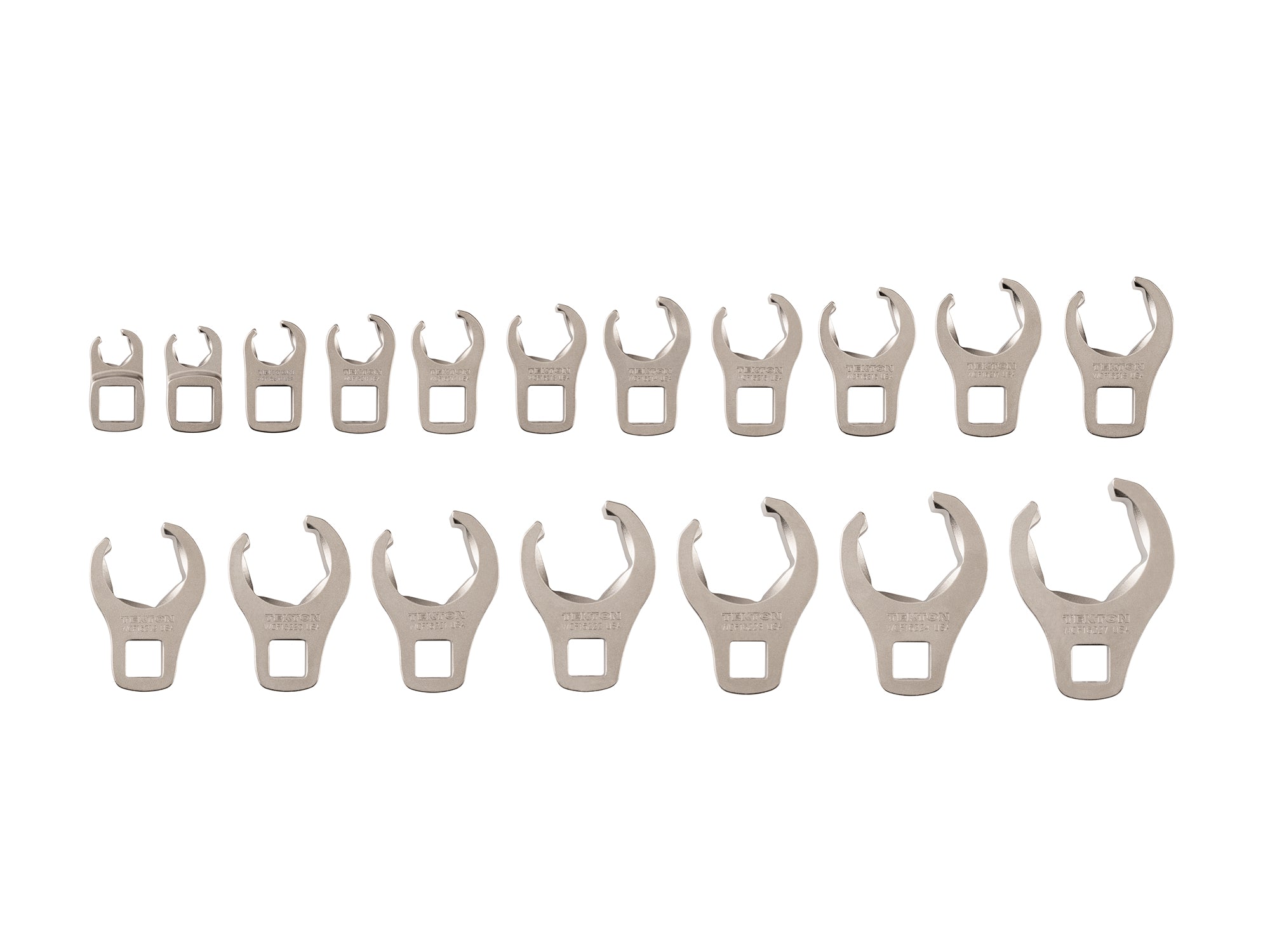 3/8 Inch Drive 6-Point Flare Nut Crowfoot Wrench Set, 18-Piece (8 - 27 mm)