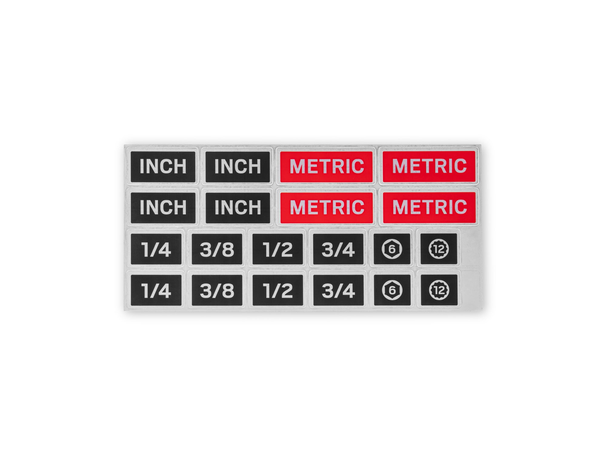 Tool Cabinet Drawer Label Sheet, Sub Labels, Matte Black (8.2 x 3.9 in.)
