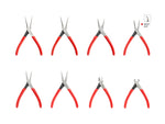 Mini Pliers Set, 8-Piece (Needle Nose, Long Nose, Flat Nose, Cutting)