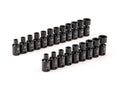 3/8 Inch Drive Shallow 6-Point Universal Joint Impact Socket Set, 21-Piece (5/16 - 3/4 in., 8 - 19 mm)