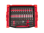 1/4 Inch Drive Shallow and Deep 12-Point Socket and Ratchet Set with Open Top Drawer and Rack, 58-Piece (5/32 - 9/16 in., 4 - 15 mm)