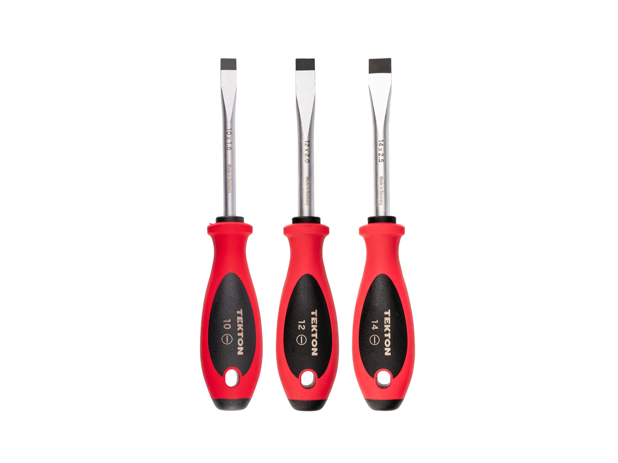 Slotted Screwdriver Set - 4 Inch Shanks, 3-Piece (10 - 14 mm)