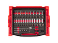 1/4 Inch Drive Shallow and Deep 12-Point Socket and Ratchet Set with Open Top Drawer and Rack, 58-Piece (5/32 - 9/16 in., 4 - 15 mm)