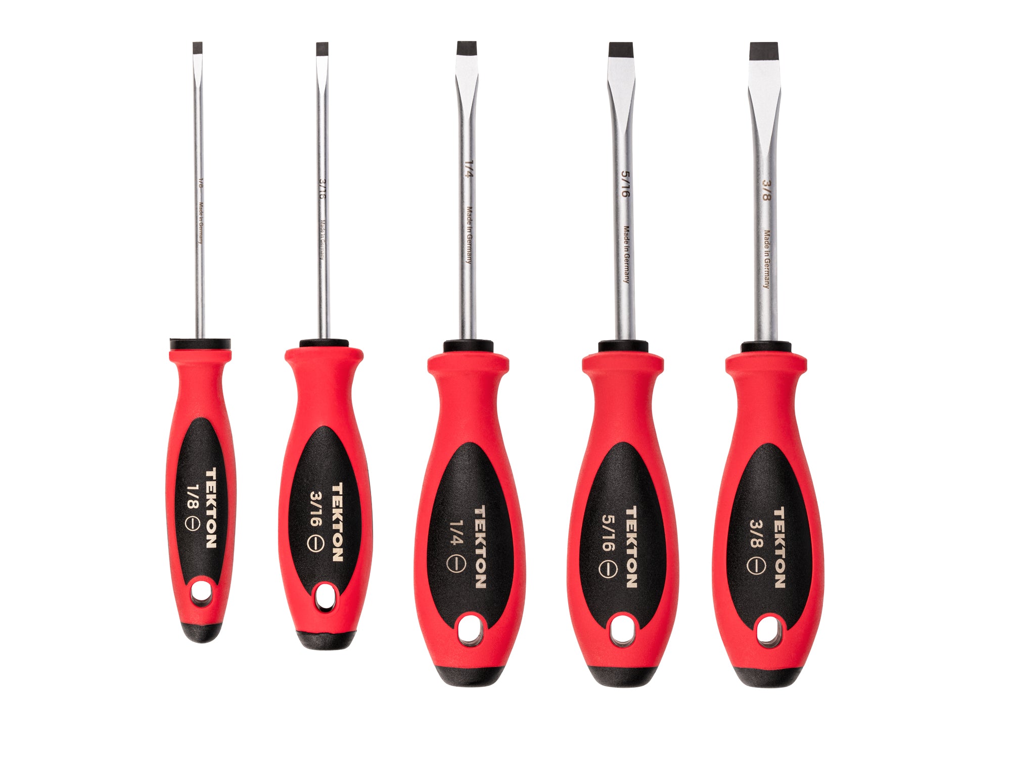 Slotted Screwdriver Set - 4 Inch Shanks, 5-Piece (1/8 - 3/8 in.)
