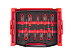 Phillips and Slotted Screwdriver Set with Open Top Drawer and Rack - 4 Inch Shanks, 10-Piece (#0 - #3, 3 - 8 mm)