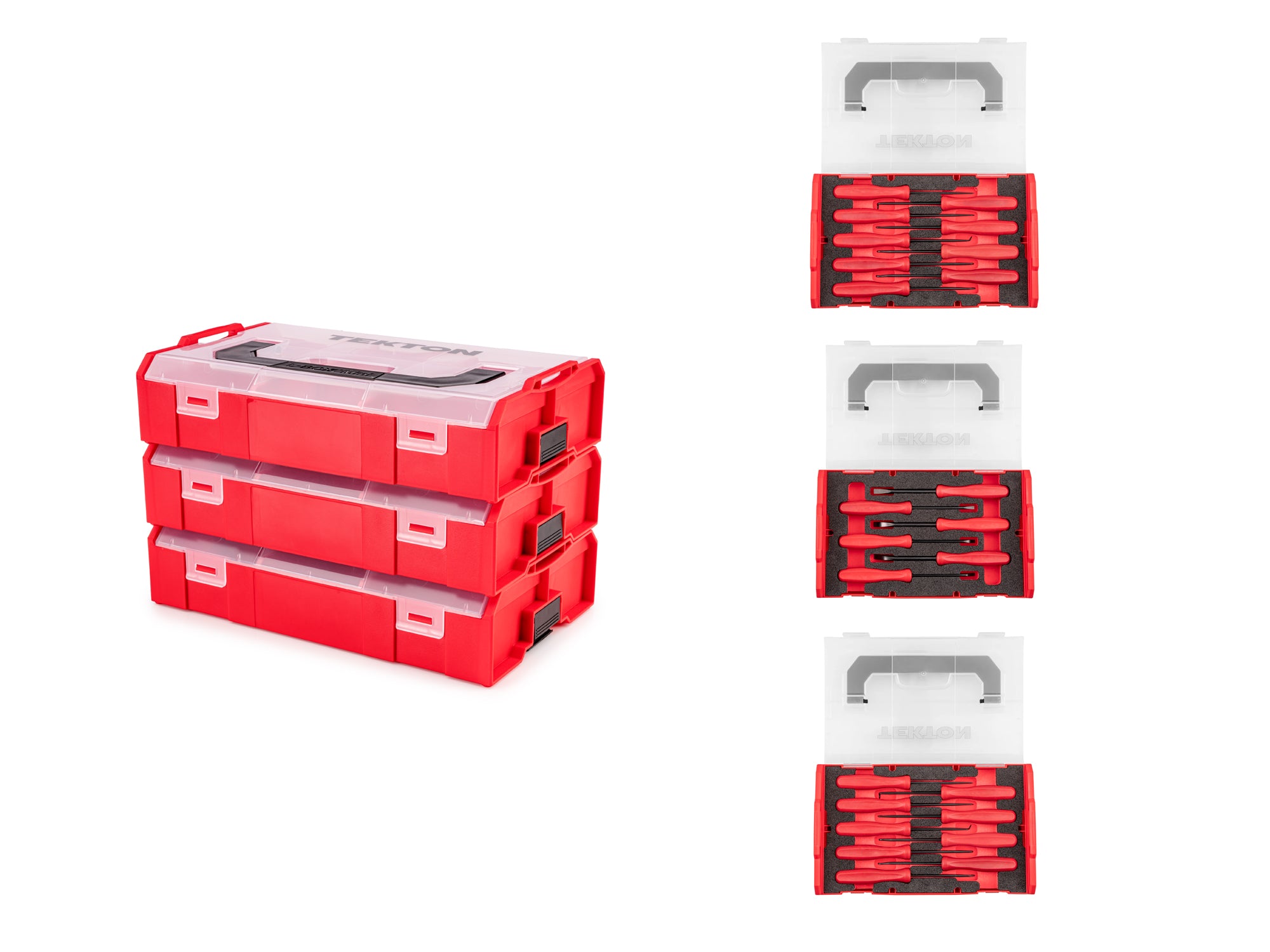 Pick, Hook, and Mini Pry Bar Set with Mini Stacking Tool Boxes (24-Piece)
