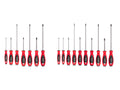 Phillips and Slotted Screwdriver Set - 4, 8 Inch Shanks, 17-Piece (#0 - #3, 3 - 8 mm)