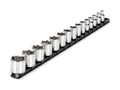 3/8 Inch Drive Shallow 6-Point Socket Set with Rail, 15-Piece (1/4 - 1 in.)