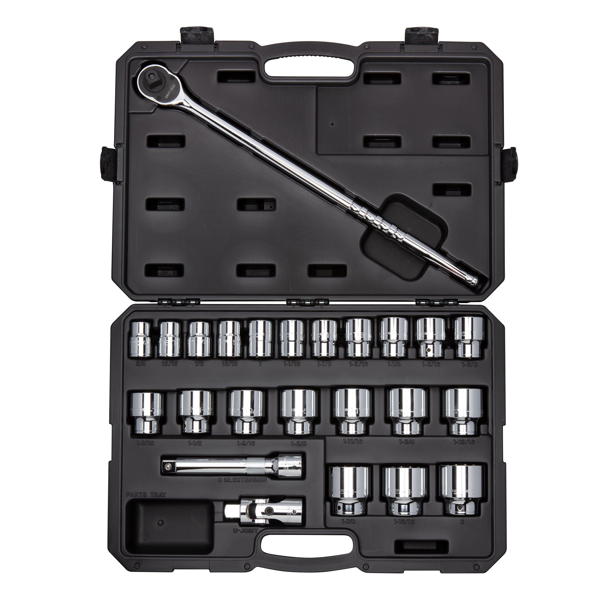 3/4 Inch Drive Shallow 6-Point Socket and Ratchet Set with Case, 24-Piece (3/4 - 2 in.)