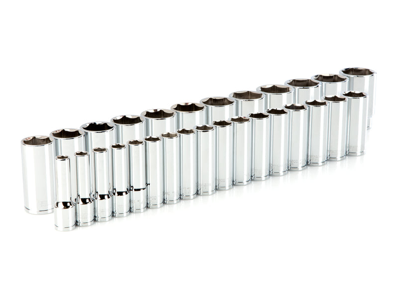 1/2 Inch Drive Deep 6-Point Socket Set, 29-Piece (10 - 38 mm)