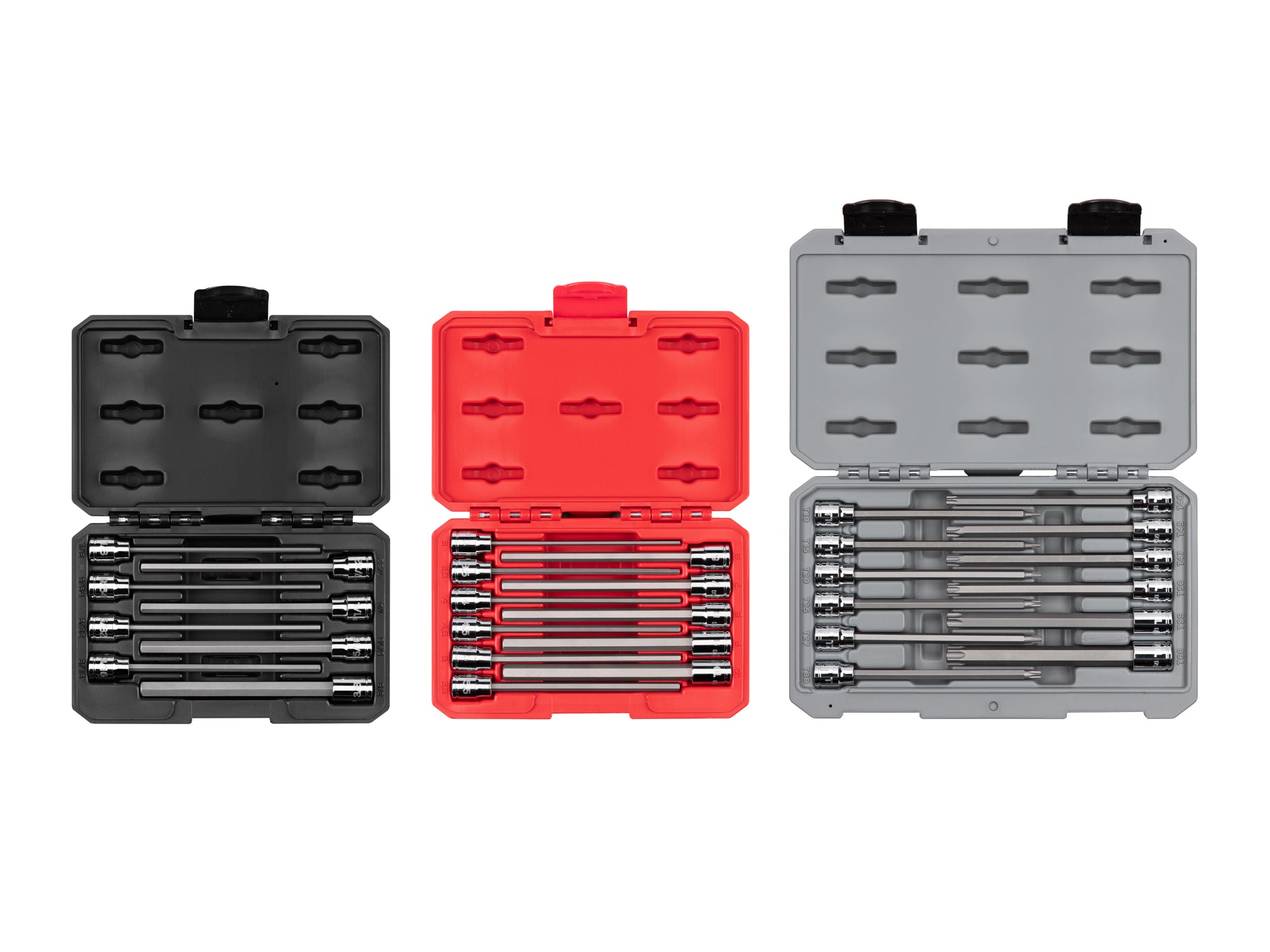 3/8 Inch Drive Long Hex and Torx Bit Socket Set with Cases, 31-Piece (1/8 - 3/8 in., 3 - 10 mm, T10 - T60)