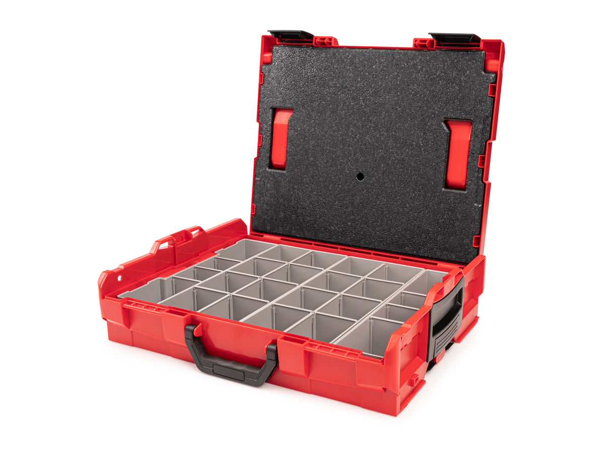 Shallow Inset Box Shallow Stacking Tool Box (L-BOXX 1) with 4-Piece Organizer Bin Set and ...