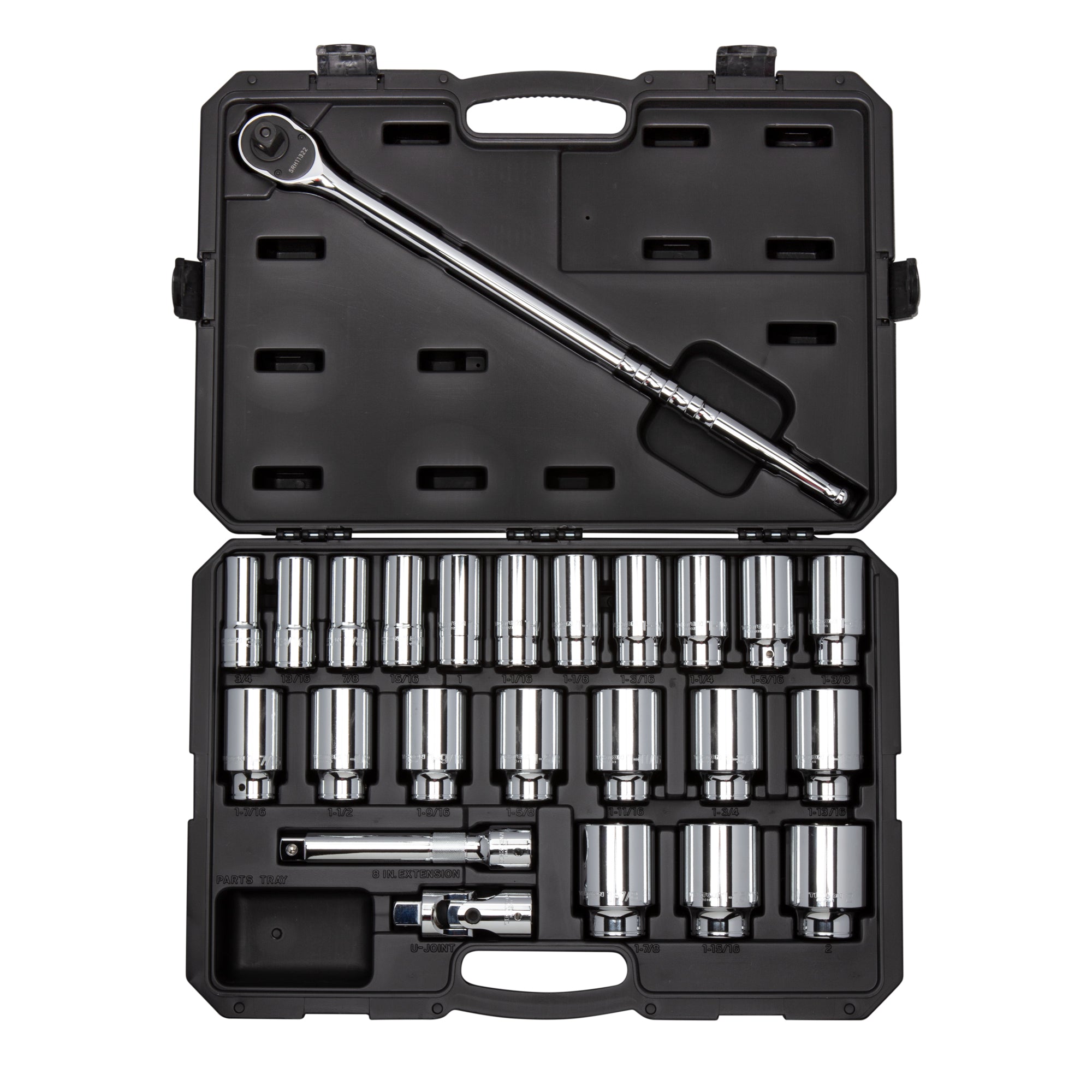 3/4 Inch Drive Deep 6-Point Socket and Ratchet Set with Case, 24-Piece (3/4 - 2 in.)