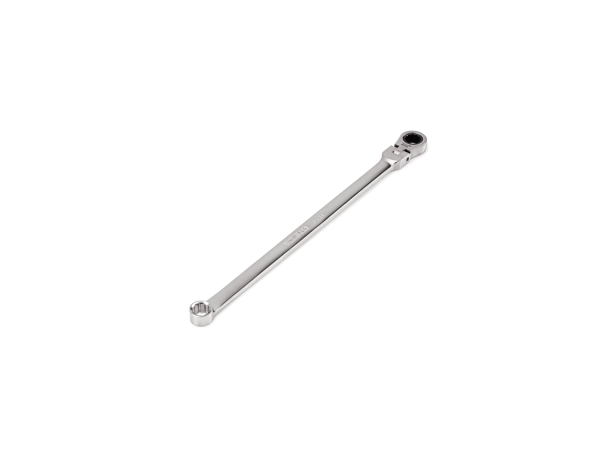 9 mm Long Fixed/Flex Head 12-Point Ratcheting Box End Wrench