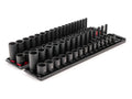 3/8 Inch Drive Shallow and Deep 12-Point Impact Socket Set with Rails and Trays, 68-Piece (1/4 - 1 in., 6 - 24 mm)