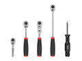 1/4 Inch Drive Quick-Release Comfort Grip Ratchet and Spinner Handle Set (5-Piece)