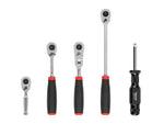 1/4 Inch Drive Quick-Release Comfort Grip Ratchet and Spinner Handle Set (5-Piece)