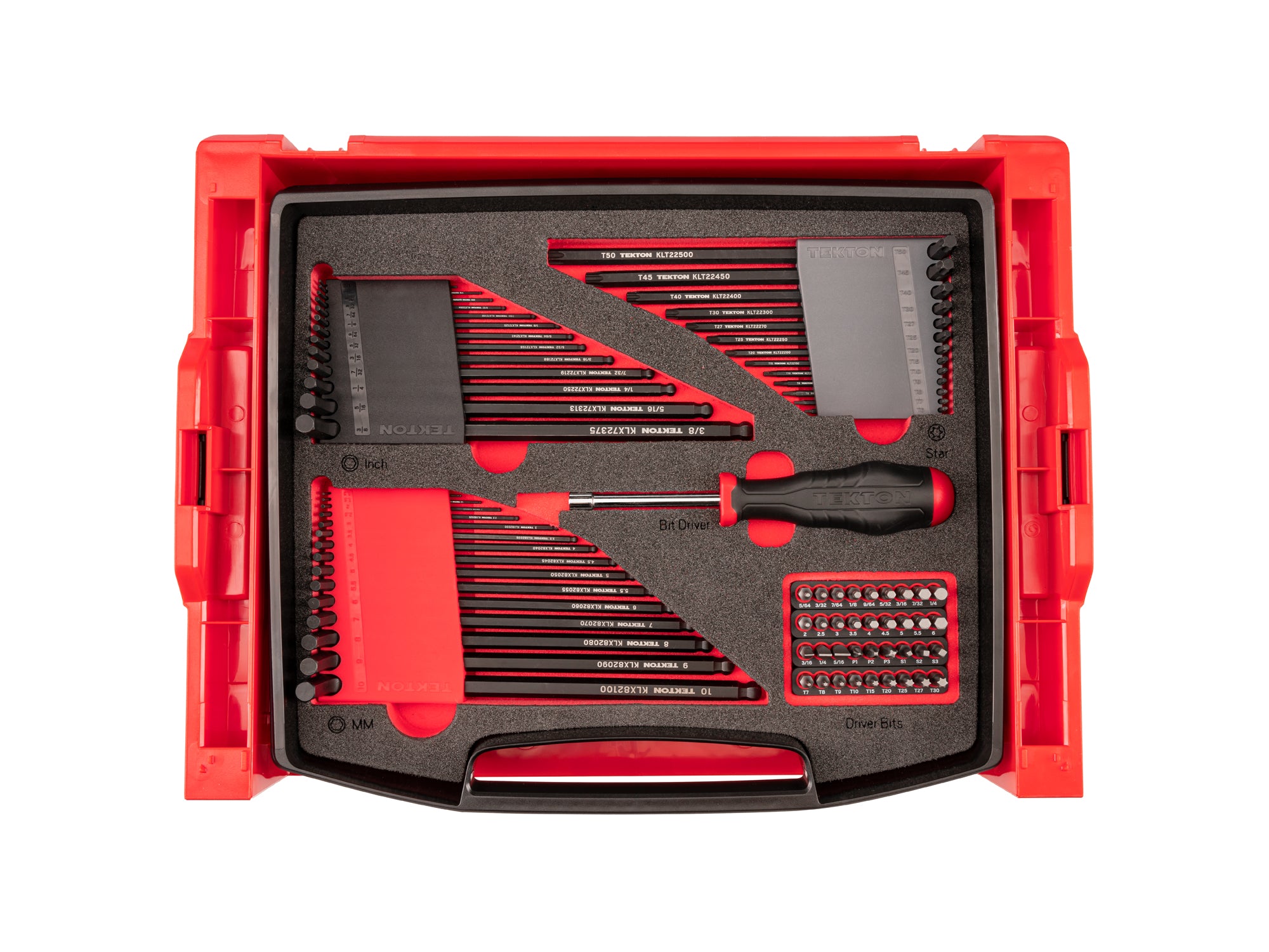 Next Level Bit Driver Kit L-Key and Bit Driver Set with Open Top Drawer and Rack, 78-Piece (0.050 ...