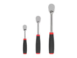 1/4, 3/8, 1/2 Inch Drive Non-Quick-Release Comfort Grip Ratchet Set, 3-Piece (6, 8, 10-1/2 in.)