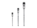 1/4, 3/8, 1/2 Inch Drive Flex Head Quick-Release Ratchet Set, 3-Piece (6, 8, 10-1/2 in.)