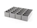 3 x 10 Inch Organizer Bin with Dividers Set, 4-Piece (Gray)