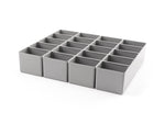 3 x 10 Inch Organizer Bin with Dividers Set, 4-Piece (Gray)