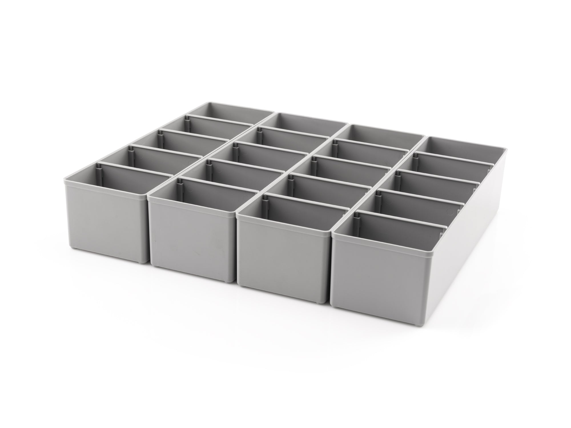 3 x 10 Inch Organizer Bin with Dividers Set, 4-Piece (Gray)