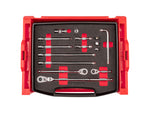 3/8 Inch Drive Ratchet and Accessories Set with Open Top Drawer and Rack (15-Piece)