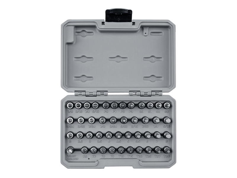 1/4 Inch Drive Hex, Torx, Phillips, Slotted, Square Bit Socket Set with Case (44-Piece)