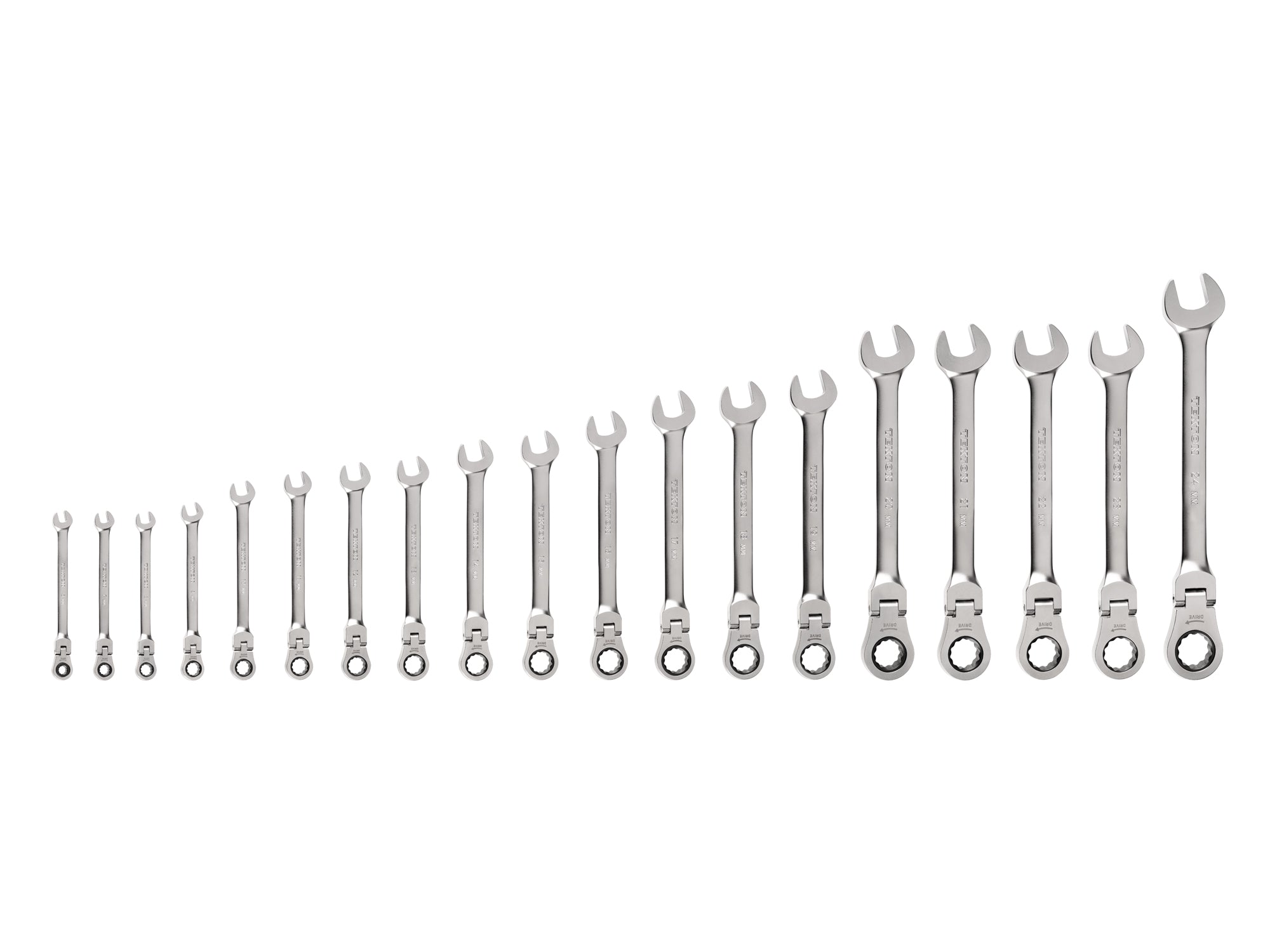 Flex Head 12-Point Ratcheting Combination Wrench Set, 19-Piece (6-24 mm)