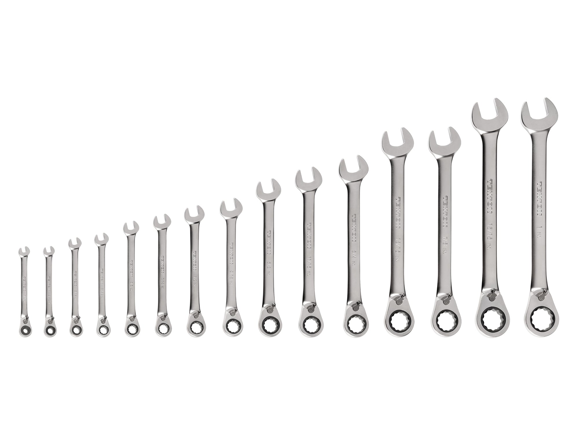 Reversible 12-Point Ratcheting Combination Wrench Set, 15-Piece (1/4-1 in.)