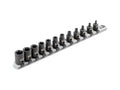 3/8 Inch Drive Shallow External Star Impact Socket Set with Rail, 12-Piece (E4-E20)