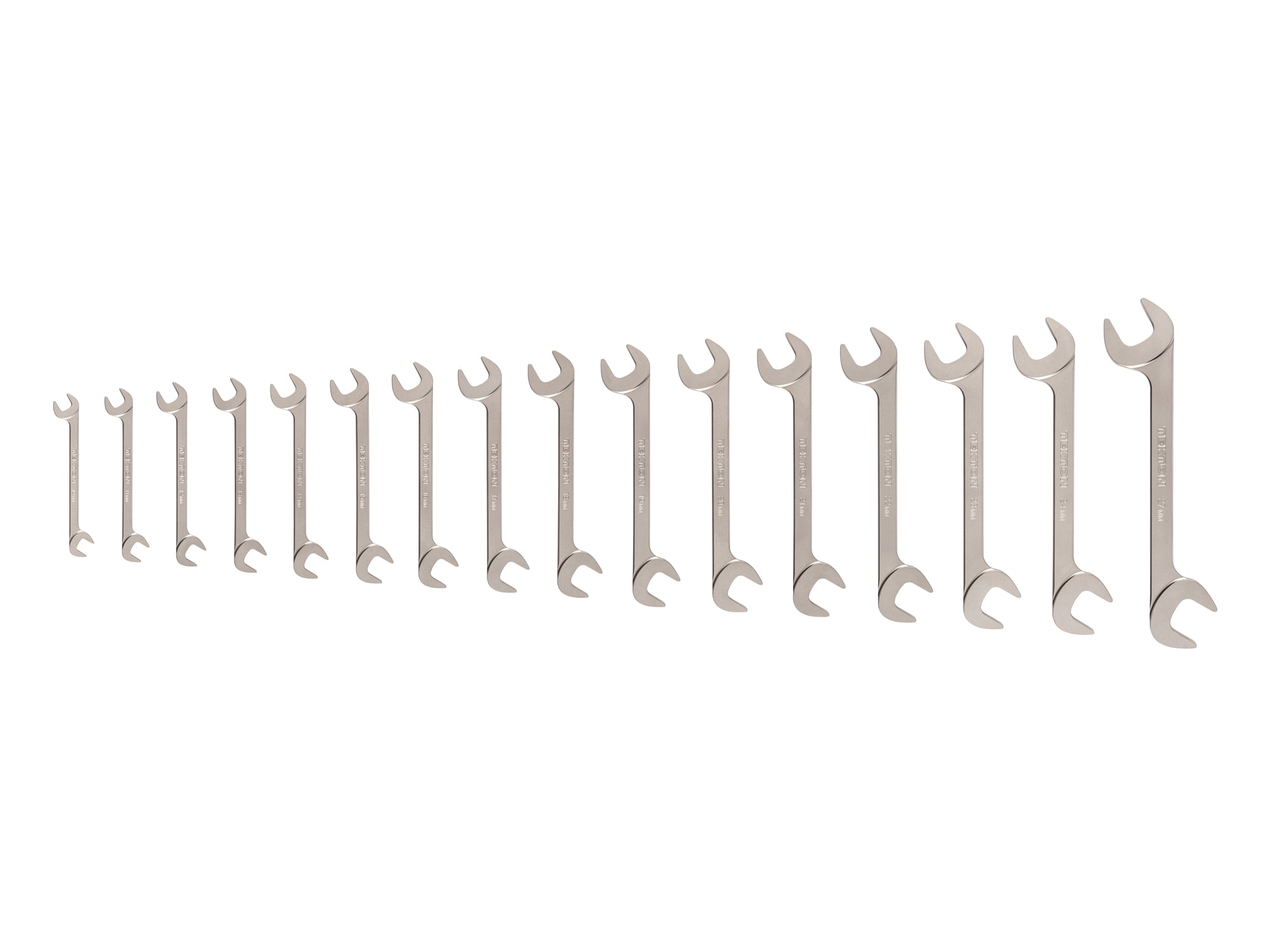 Angle Head Open End Wrench Set, 16-Piece (10-27 mm)