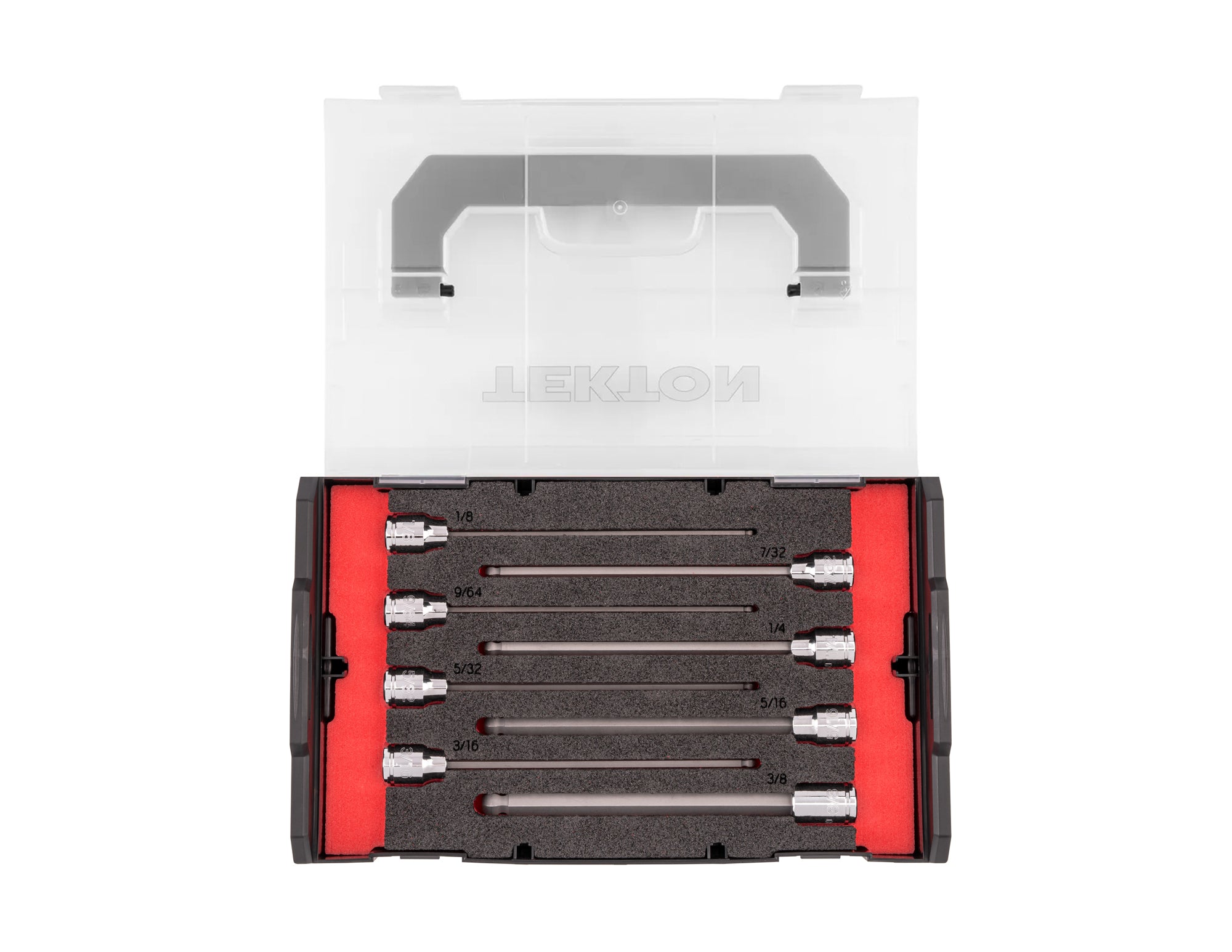 3/8 Inch Drive Long Ball End Hex Bit Socket Set with Mini Stacking Tool Box, 8-Piece (1/8 - 3/8 in.)