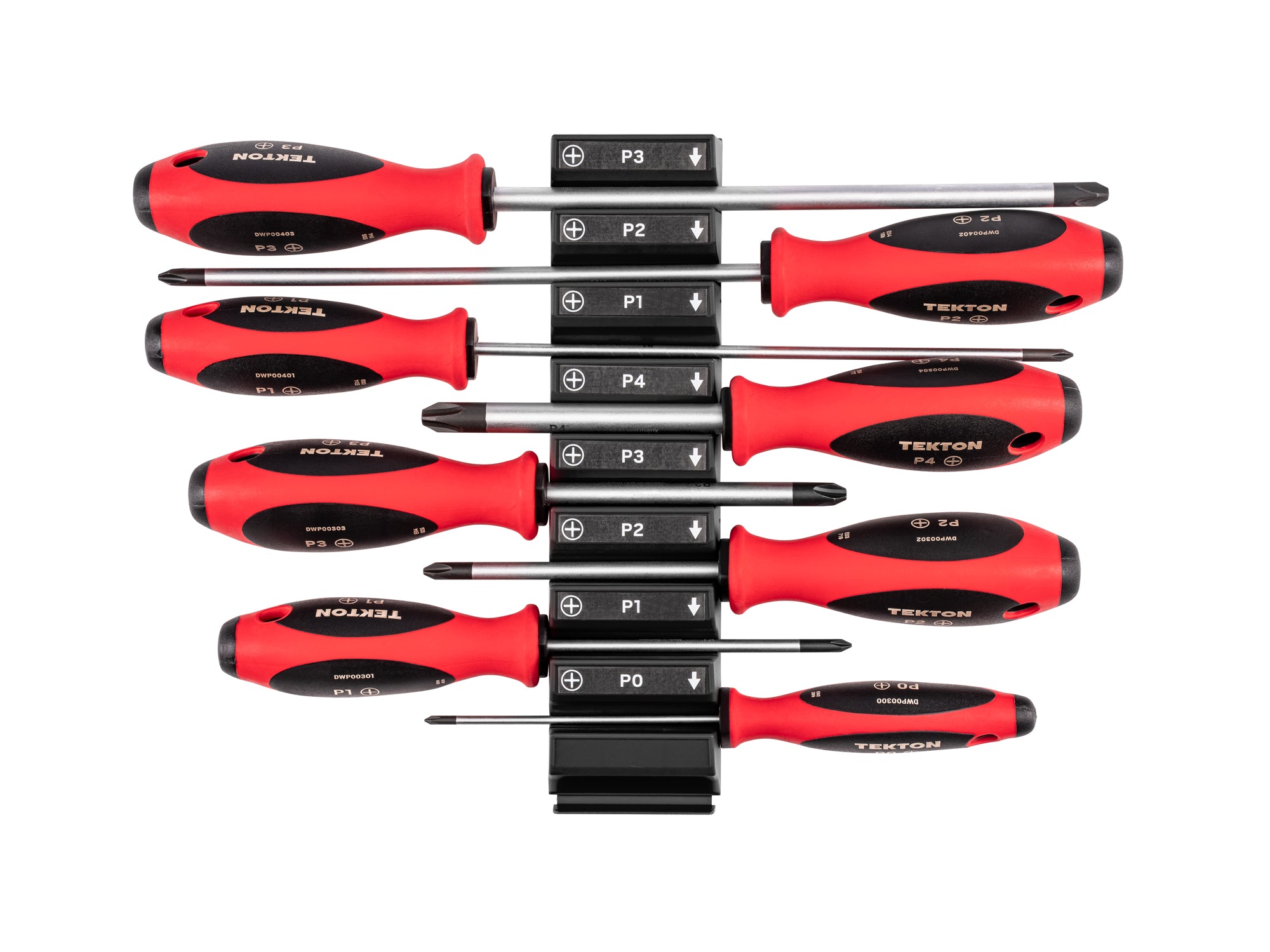 Phillips Screwdriver Set with Modular Organizers - 4, 8 Inch Shanks, 8-Piece (#0 - #4)